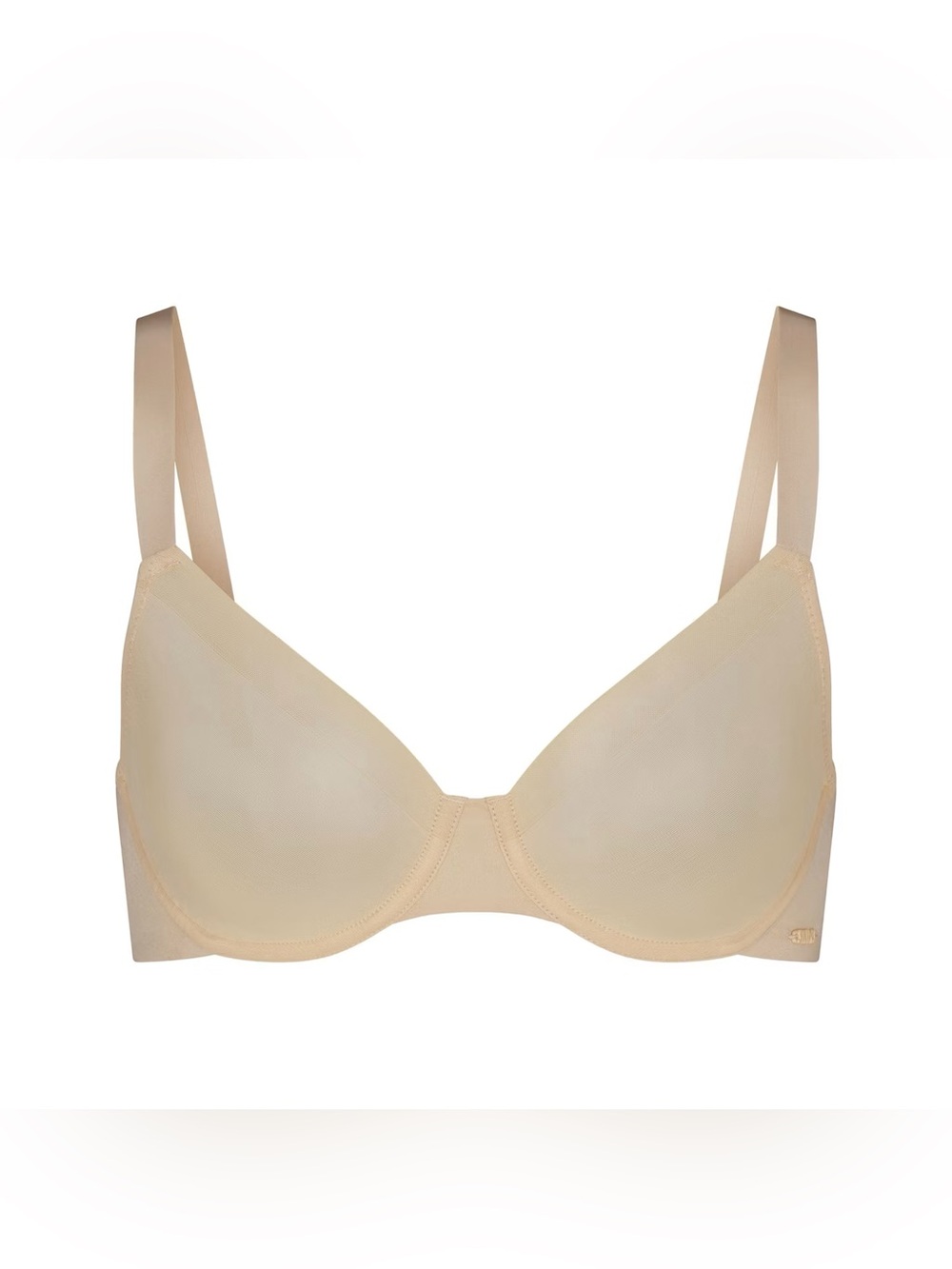 SKIMS No Show Unlined Demi Sheer Underwire Bra in Sand 38DDD